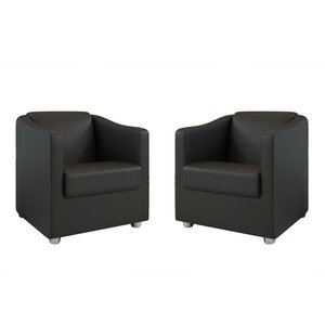 Kit 2 Poltronas Decorativa BIA Corino Preto SKY MOBILE