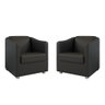 Kit 2 Poltronas Decorativa BIA Corino Preto SKY MOBILE - 1