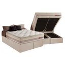Ver imagem 1 de Cama Box Baú Queen: Colchão Molas Herval Maxspring Tower + Base CRC Suede Bege(158x198)