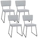 Ver imagem 1 de Kit 04 Cadeiras Decorativas Para Sala De Jantar Allana L02 Suede Cinza - Lyam Decor