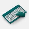 Teclado sem Fio Bluetooth Recarregável com Mouse Verde Escuro - 1