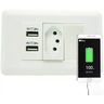 Tomada Carregador USB Duo Interruptor - 1