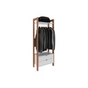 Ver imagem 1 de Closet de Casal AZ1011 Armário Alto c/ 1 Prateleira e 2 Gavetas Amêndoa/Branco - Tecno Mobili