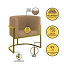 Ver imagem 3 de Kit 2 Poltronas + Sofá 2 Lugares Base de Metal Gold Veludo Capuccino