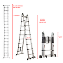 Ver imagem 2 de Escada Telescópica Alumínio Multifuncional 5,60 M 18 Degraus