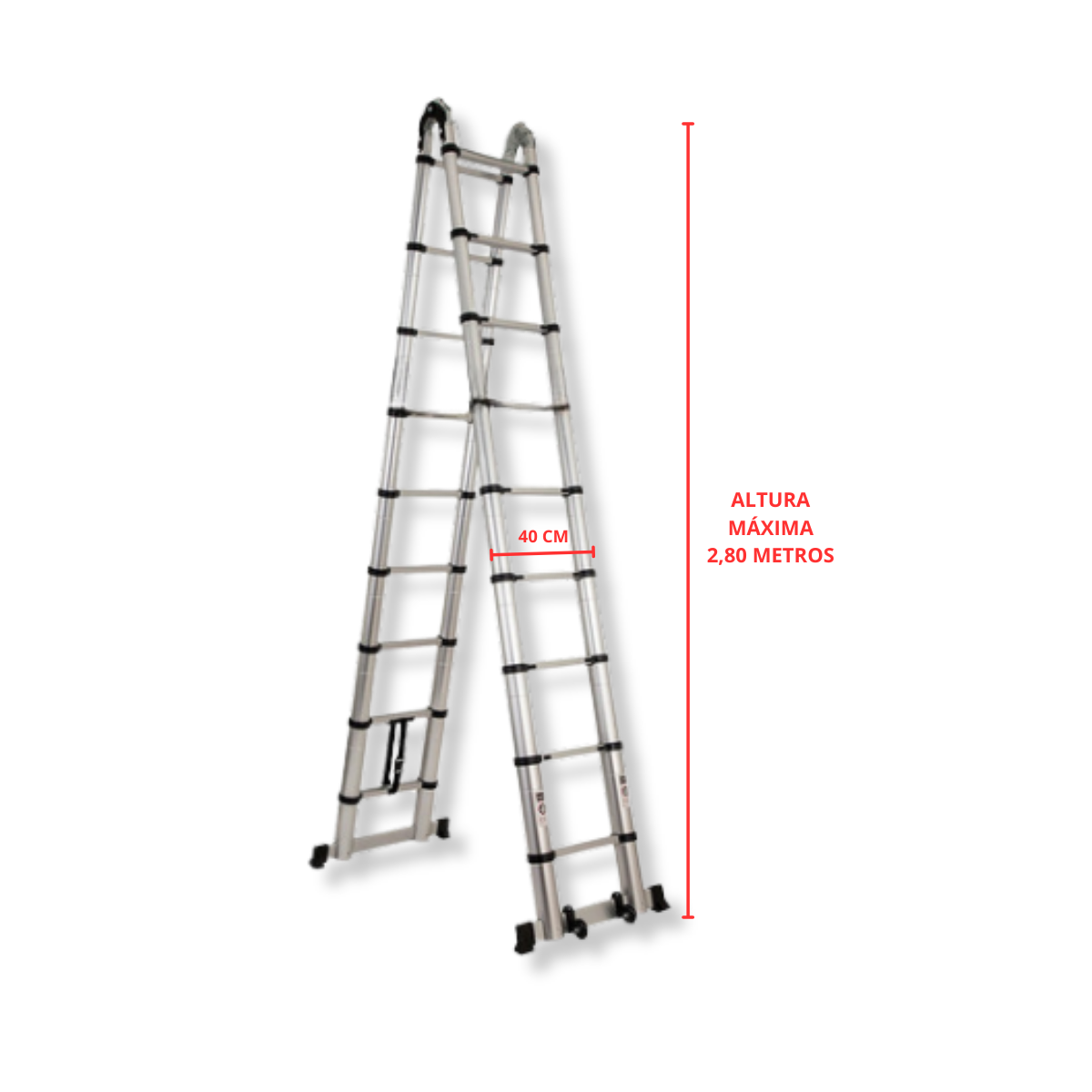 Escada Telescópica Alumínio Multifuncional 5,60 M 18 Degraus - 4