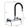 Torneira de Parede Cozinha Misturador Duplo Cromada Flexível - 5