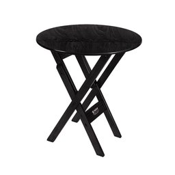 Mesa Redonda 70cm Dobrável em Madeira Maciça - Preto - Preto - 1