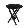 Mesa Redonda 70cm Dobrável em Madeira Maciça - Preto - Preto - 1