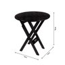 Mesa Redonda 70cm Dobrável em Madeira Maciça - Preto - Preto - 2