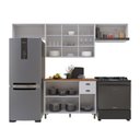 Ver imagem 3 de Cozinha Completa Bariloche 10 Portas 2 Gavetas com Tampo 100% MDF Branco - Indekes