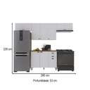 Ver imagem 4 de Cozinha Completa Bariloche 10 Portas 2 Gavetas com Tampo 100% MDF Branco - Indekes