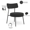 Ver imagem 3 de Poltrona Decorativa Base Fixa Londres L02 Bouclê Preto - Lyam