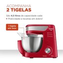 Ver imagem 3 de Batedeira Planetária Mondial Premium 4,5l 12 Velocidades 700w Vermelho/inox 220v - Bp-02p-r-ti