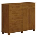 Ver imagem 4 de Guarda Roupa Casal Evo 6 Portas Cinamomo com Cômoda São Paulo 6 Gavetas 2 Portas Cinamomo – Leifer
