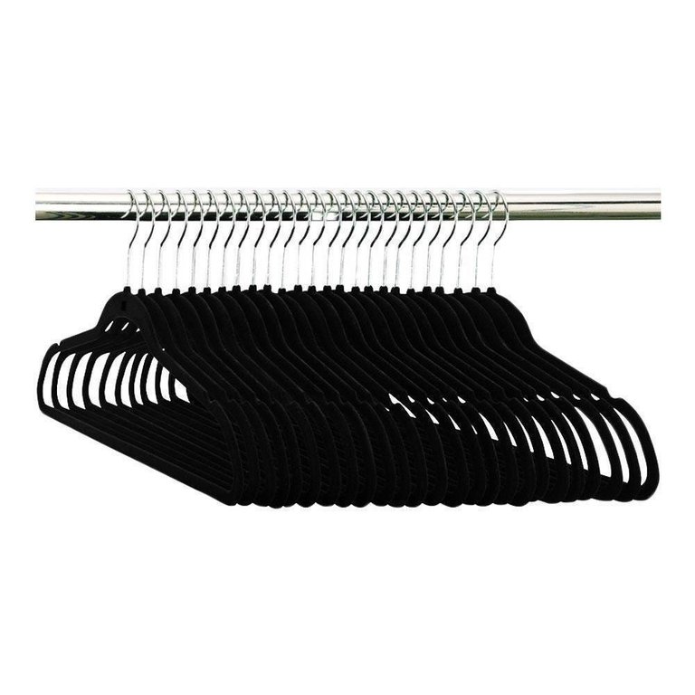 50 Cabides de Veludo Slim Ultra Finos Antideslizante Aveludado