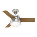 Ver imagem 1 de Ventilador de Teto Hunter Fan Finley Níquel Escovado 3 Pás com Luminária 127V