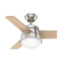 Ver imagem 2 de Ventilador de Teto Hunter Fan Finley Níquel Escovado 3 Pás com Luminária 127V