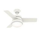 Ver imagem 1 de Ventilador de Teto Hunter Fan Finley Branco 3 Pás com Luminária 127V