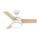 Ver imagem 2 de Ventilador de Teto Hunter Fan Finley Branco 3 Pás com Luminária 127V