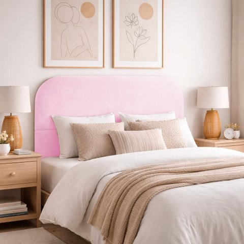 Cabeceira Cama Box Queen 1,60m Orgânica Luma Veludo Rose