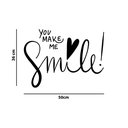 Ver imagem 2 de Adesivo Frase Inglês You Make Me Smile Você Me Faz Sorrir Decoração Sala Kanto Store Adesivo de Pare