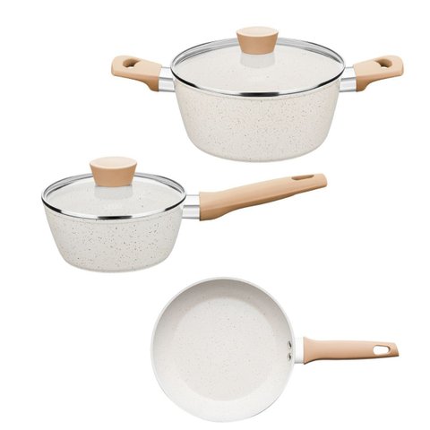 Conjunto de Panelas Indução Carmela 03 Peças Cerâmica Mta