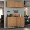 Ver imagem 2 de Kit Armário de Cozinha Aéreo e Balcão 4 Portas Retrô Multimóveis Mp2170 Rustic/branco