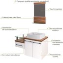 Ver imagem 5 de Conjunto Balcão C-cuba Aria 41 e Espelheira Legno 831 Branco Chess C-carvalho Dark Branco Chess C-