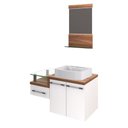 Ver imagem 2 de Conjunto Balcão C-cuba Aria 41 e Espelheira Legno 831 Branco Chess C-carvalho Dark Branco Chess C-