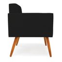 Ver imagem 7 de Kit 2 Poltronas Elisa Linho Preto A79 Pés Palito Castanho - D'Rossi