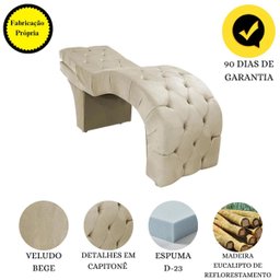 Maca Estética Estofada Reclinável Ergonômica Veludo Tati:bege - 5