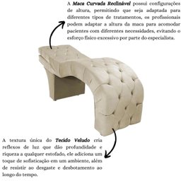 Maca Estética Estofada Reclinável Ergonômica Veludo Tati:bege - 6