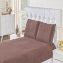 Ver imagem 1 de Jogo de Cama Casal Padrão Soft 3 Peças feito de Manta de Microfibra Rosê