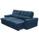 Ver imagem 7 de Sofá Retrátil Reclinável para Sala 3 Lugares 230cm Samir F04 Veludo Azul - Lyam Decor