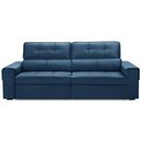 Ver imagem 3 de Sofá Retrátil Reclinável para Sala 3 Lugares 230cm Samir F04 Veludo Azul - Lyam Decor