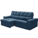 Ver mais imagens de Sofá Retrátil Reclinável para Sala 3 Lugares 230cm Samir F04 Veludo Azul - Lyam Decor