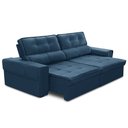Ver imagem 6 de Sofá Retrátil Reclinável para Sala 3 Lugares 230cm Samir F04 Veludo Azul - Lyam Decor