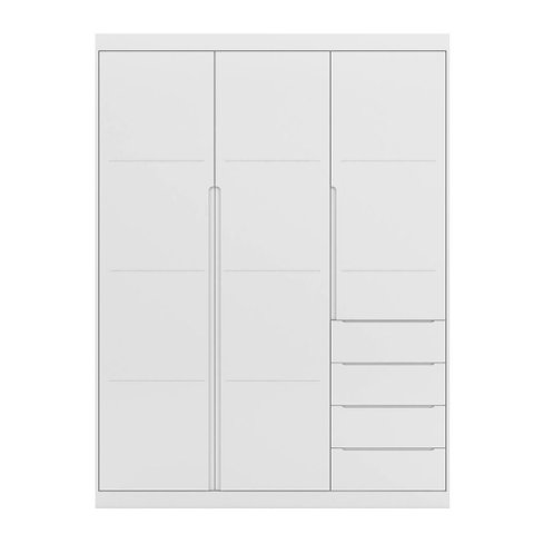 Guarda Roupa Infantil Jade 165cm 100% Mdf Branco Semi Brilho - Sallar Home
