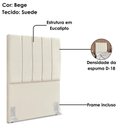 Ver imagem 4 de Cabeceira Solteiro 90 Cm com Frame Dalia Suede Bege Artte