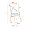 Ver imagem 3 de Kit com 4 Cadeiras Paris (Cross) Madeira Maciça de Olmo na Cor Natural