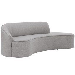 Sofá Curvo 03 Lugares 180cm Braço Direito Eron Linho Cinza Claro - Casaepoltrona - 1