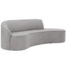 Sofá Curvo 03 Lugares 180cm Eron Braço Direito Linho Cinza Claro - Nexta Casa - 1