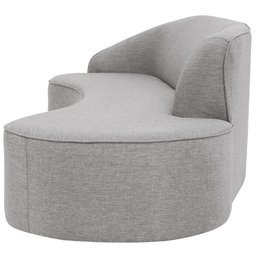 Sofá Curvo 03 Lugares 180cm Braço Direito Eron Linho Cinza Claro - Casaepoltrona - 7