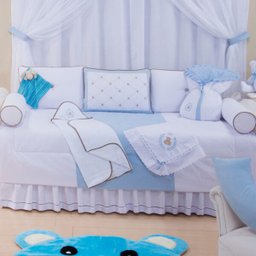 Kit Bicama Glamour 06 Peças - Thed Azul - 1 Kit Bicama Glamour 06 Peças - Thed Azul - 1