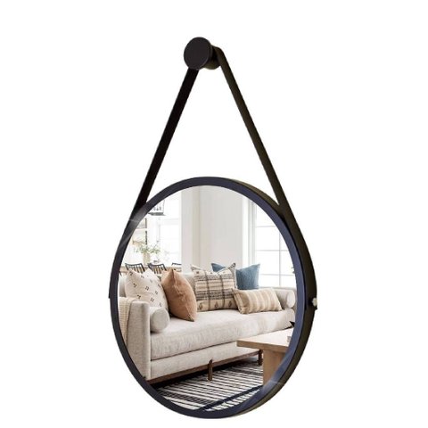 Espelho Redondo Decorativo Adnet Suspenso com Alça 30cm