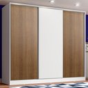 Ver imagem 1 de Guarda Roupa Juvenil 100% Mdf Madesa Kevin 3 Portas de Correr - Branco/rustic/branco