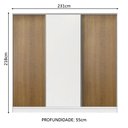 Ver imagem 3 de Guarda Roupa Juvenil 100% Mdf Madesa Kevin 3 Portas de Correr - Branco/rustic/branco