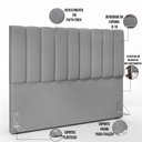Ver imagem 4 de Kit Cabeceira Cama Box Casal King 195cm com Calçadeira Baú Dália W01 Facto Cinza - Lyam Lyam Decor