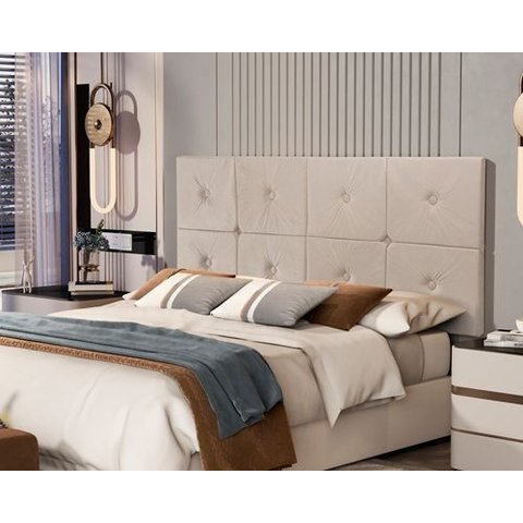 Painel de Cama Box Botão Queen 1,60 Elegance Cor Bege/areia - Comprar Moveis em Casa